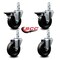 Service Caster 4'' Phenolic Wheel Swivel 7/8'' Square Stem Caster Set 2 Brakes, 4PK SCC-SQ20S414-PHS-PLB-78-2-S-2 - alternate 2